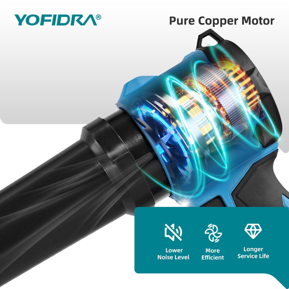 Yofidra Бесщеточный электрический турбовентилятор 350 м/с 3000 Вт Беспроводной реактивный воздуходув для снега, листьев, пыли для аккумулятора Makita 18 В