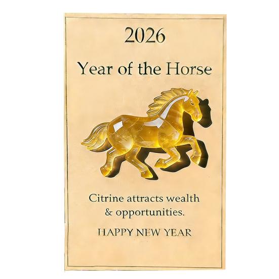 Карманный талисман «Счастливые лошади» с карточкой Приносит удачу 2026 год Лошади Карманный жетон Украшение Подарки на Новый год