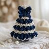 Handmade Crochet Christmas Tree DIY Crochet Christmas Tree Kit with Bow Faux Pearl Decor Holiday Craft Starter Set for Beginners