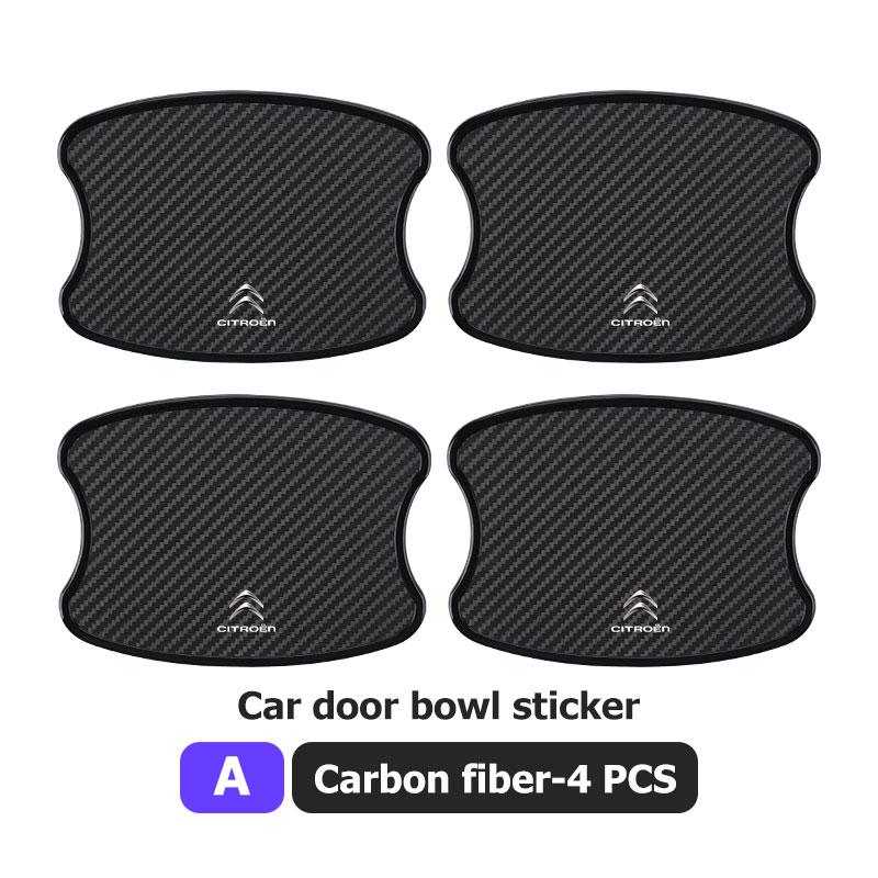4pcs Car Door Handle Bowl Sticker Protector Anti-collision Strip For Citroen C4 C3 C5 C1 C2 C6 VTS C4L DS3 DS4 DS5 Grand ajx256
