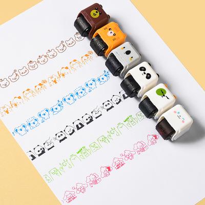 Милые животные Мультяшный персонаж Штамп-ролик DIY Креативная печать Граффити Блокнот Декорация-ролик Канцелярские товары Принадлежности для журнала