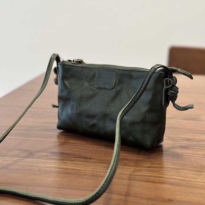 Johnature Текстурированная наплечная сумка женская из натуральной кожи, ретро, универсальная, для поездок на работу, кроссбоди, мини-сумка для телефона