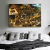 Classic European Oil Painting Printed Dutch Proverb Canvas Painting Famous Artworks Posters for Office Study Home Decor Cuadros