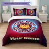 West Ham United FC Custom Name Text Bedding Set 1 Duvet Cover+2 Pillowcases Soccer Logo Personalized Gift For Special Occasion Bedroom Decor