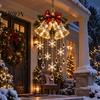 Winter Holiday Decorations Christmas Bell Chandelier, Lighted Deer Hanging Decoration with Cascading LED Strands, Snowflake Festive Ceiling Ornaments