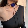 Цветочное ожерелье с длинной кисточкой, сплошной цвет, мягкая ткань, колье-роза, элегантное платье, изысканный воротник, аксессуары для одежды, женский подарок