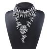 Full Rhinestone Water Drop Pendant Necklace, Exaggerated Collarbone Chain Clothing Accessory For Women