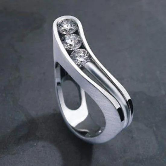 Новые серебряные украшения Необычное кольцо с ажурным узором из белого циркона для мужчин и женщин, для вечеринки, свадьбы, подарки, дропшиппинг