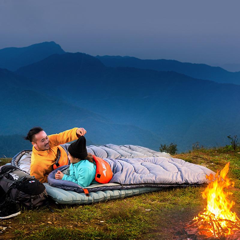 Утолщенный зимний спальный мешок для взрослых, теплый спальный мешок для кемпинга на открытом воздухе, на автомобиле, спальный мешок для взрослых, одноместный или двухместный спальный мешок для офиса, обеда