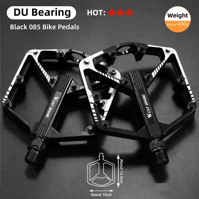 WEST BIKING Dual-DU/3 Bearing Bicycle Pedals Waterproof Wide Anti-Slip Platform Aluminum Alloy Bike Pedal for Mountain Road Bike 6