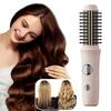 Cordless Hair Curling Iron Brush 3-in-1 Fast Heating Thermal Brush Rechargeable Travel Heated Round Brush Electric Hair Curling Wand Styling Tools