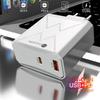 Универсальное зарядное устройство PD65W - Сертифицировано CE, ROHS, FCC, С портами Type-C QC3.0, Поддерживает австралийские, британские, европейские и американские стандарты, Порт A+C.
