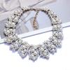Exaggerated Short Fake Collar Pearl Necklace, High-End Fashion Retro Flower Thick Necklace, Female