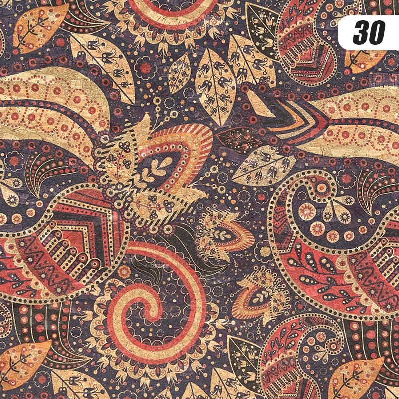 100x135cm Cork Printed Fabric Faux Leather Waterproof Colored Soft Cork Fabric Sofa Car Bag Furniture Decor DIY Sewing Crafts