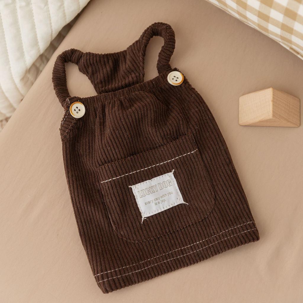 Autumn and Winter Pet Clothes Small Dog Maillard Stain Resistant Suspender Skirt Bigbear Teddy Going Out Vest Dog Clothes