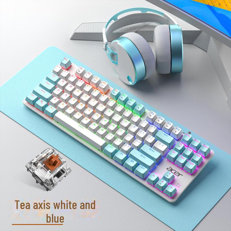 Проводная механическая игровая клавиатура Acer с красными/синими переключателями для настольного компьютера и ноутбука