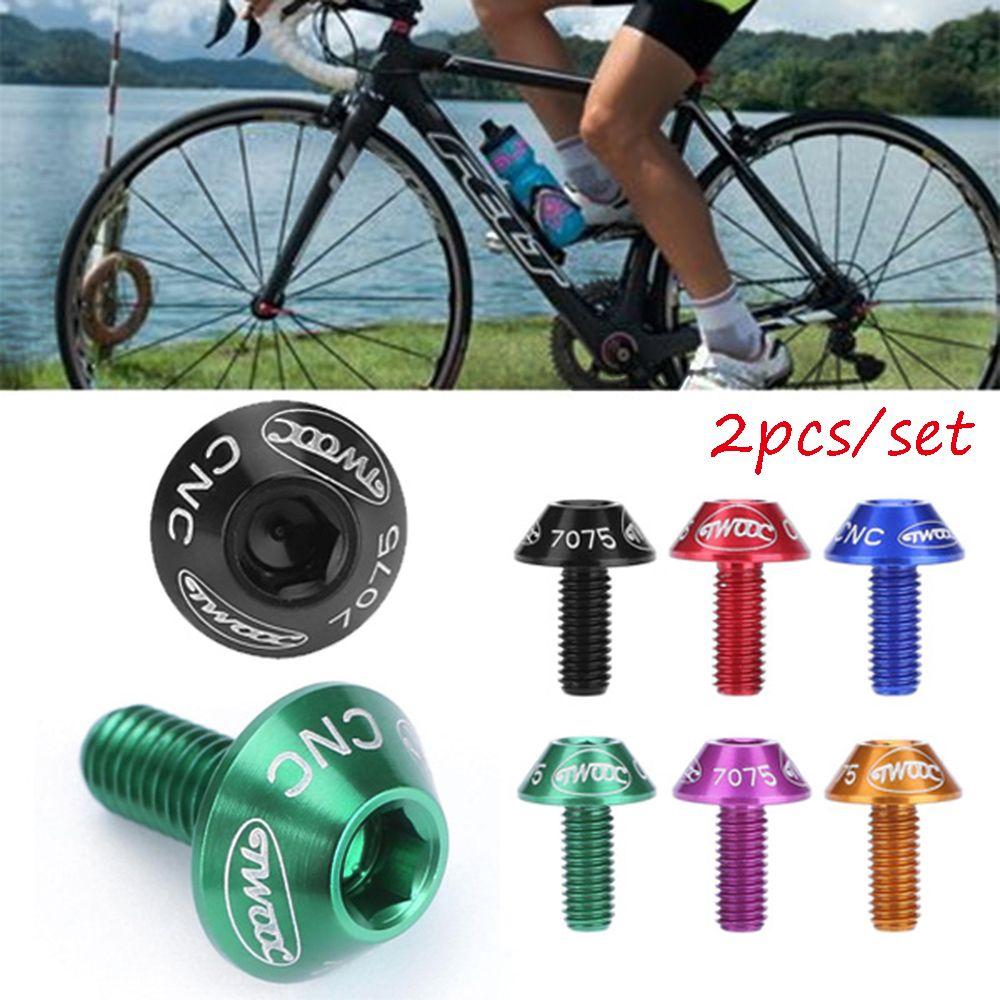 2pcs Colorful Aluminum Alloy Bicycle Cage Holder Screw Stainless Steel Screw Bolts Water Bottle