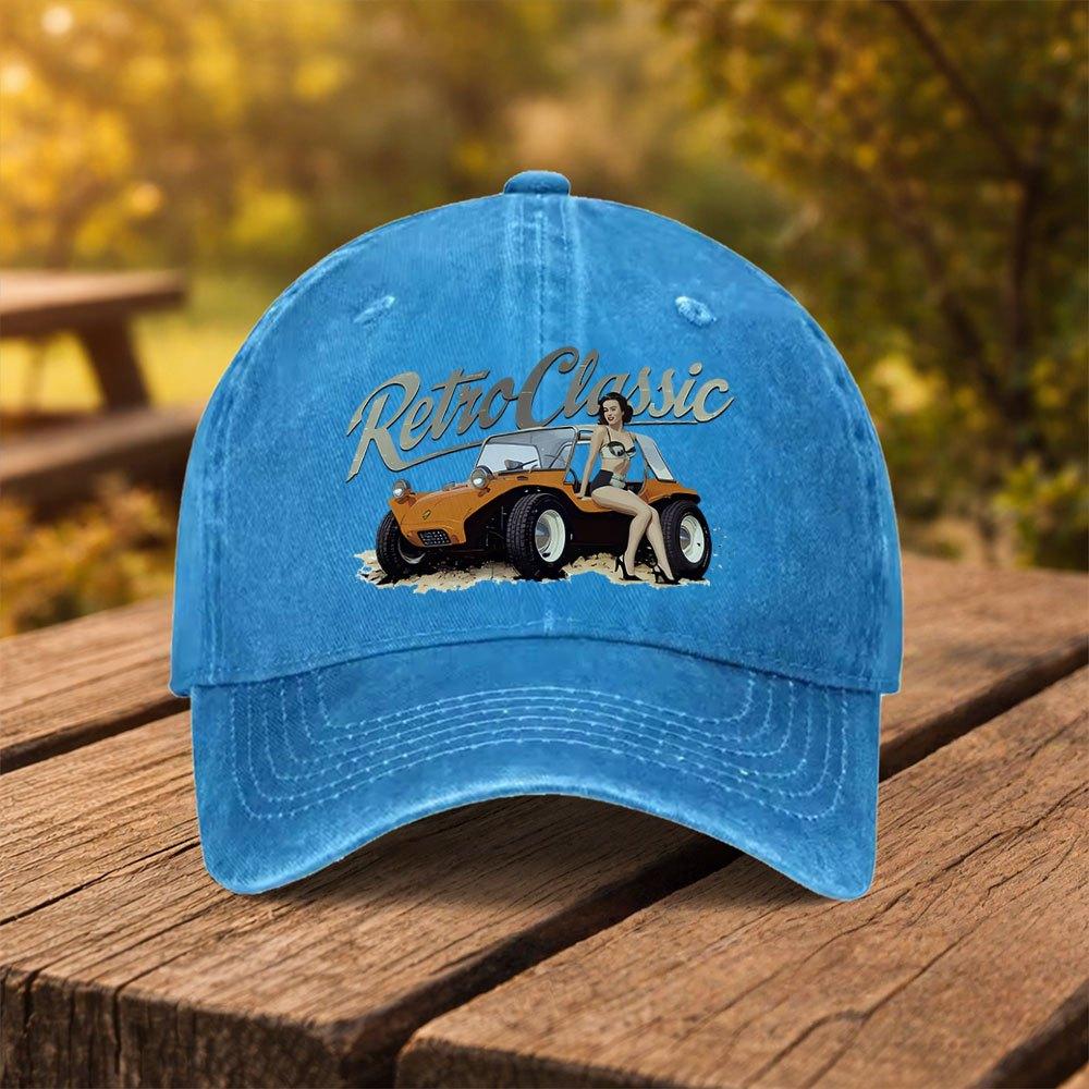 Vintage Pinup Girl Print Baseball Cap Unisex Adjustable Duckbill Hat For Men Women Lightweight Machine Washable