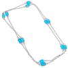 Blue Chalcedony Gemstone 925 Sterling Silver Jewelry Necklace 36"