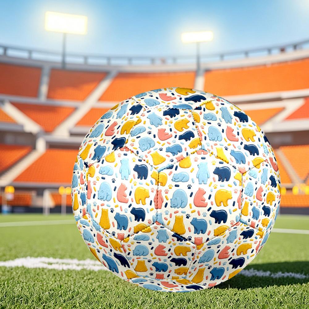 1pc Bear Medicine Themed Soccer Ball, Size 5, Lightweight PVC Material, Outdoor Training Soccer Ball Gift. q62215
