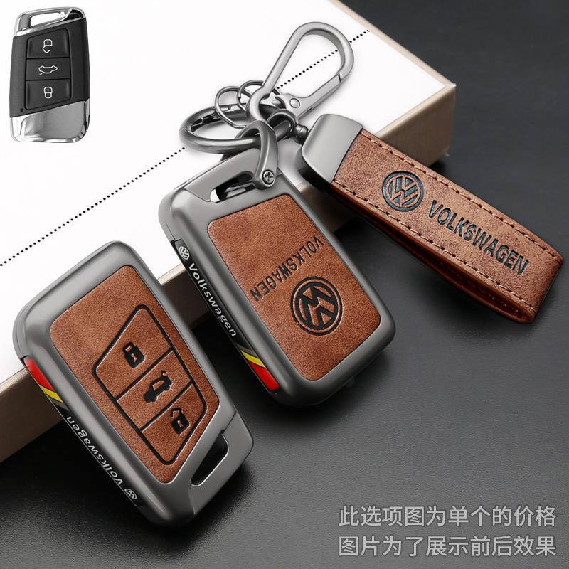 For VW Volkswagen Magotan Magotan GTE Passat B6 B7 B8 CC Arteon Leather Car Smart Remote Key Case Cover Protection Shell zf9