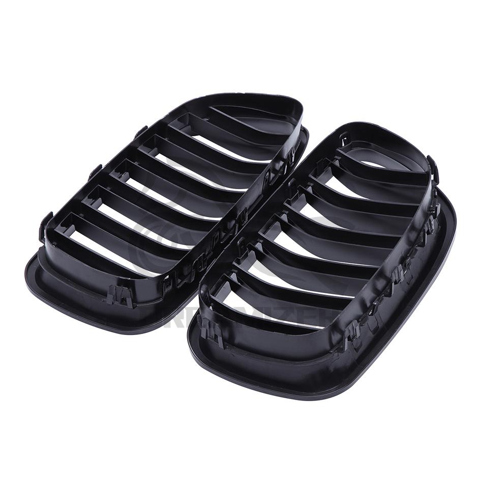 Автомобильный глянцевый черный гриль для почек с двумя рейками, гоночный гриль для BMW 5 серии, для F10 F11 F18 528i 535i 2010-2016, замена