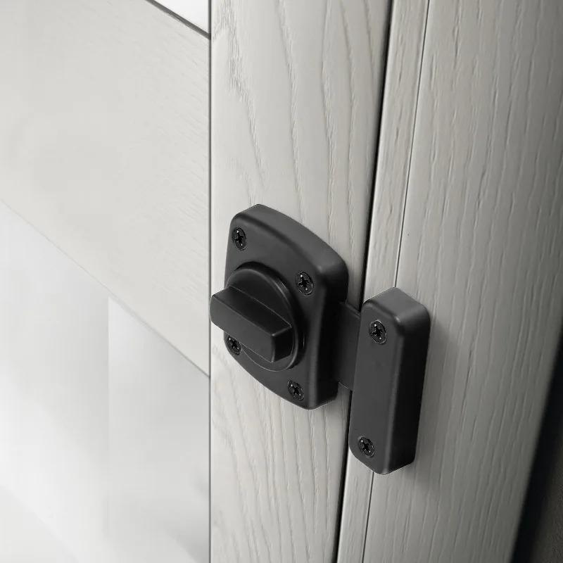 Cast Metal Hook Door Latch Bathroom Door Right-angle Push-pull Left And Right Rotating Latch Partition Anti-theft Door Lock