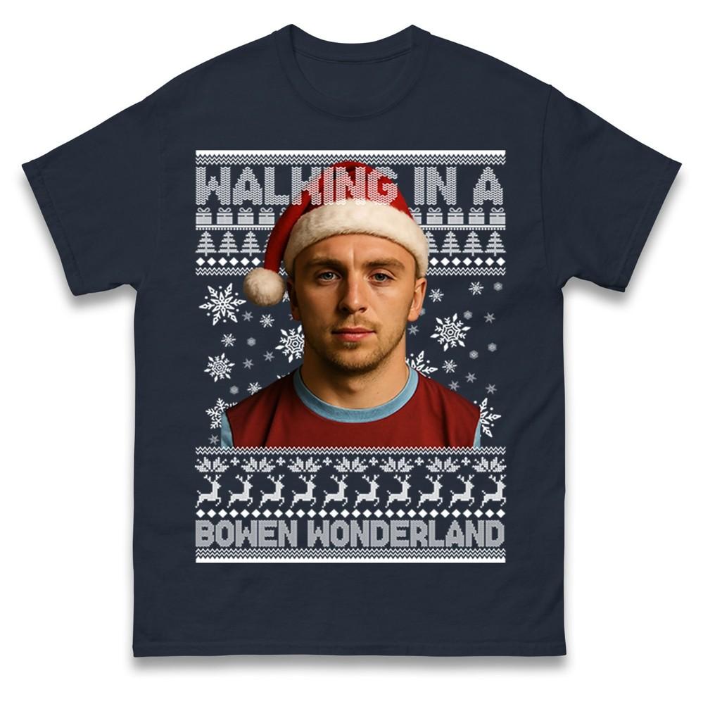 Walking In A Bowen Wonderland Footballer Christmas Xmas Festive Gift Tee Top