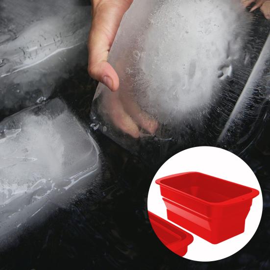 Складная силиконовая форма для кубиков льда, легко извлекаемая из формы, быстрая заморозка, усиленная большая форма для изготовления кубиков льда