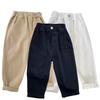 Брюки карго для мальчиков, средняя посадка на пуговице, повседневные, для улицы, удобные, дышащие, модные, весна-осень, брюки для малышей