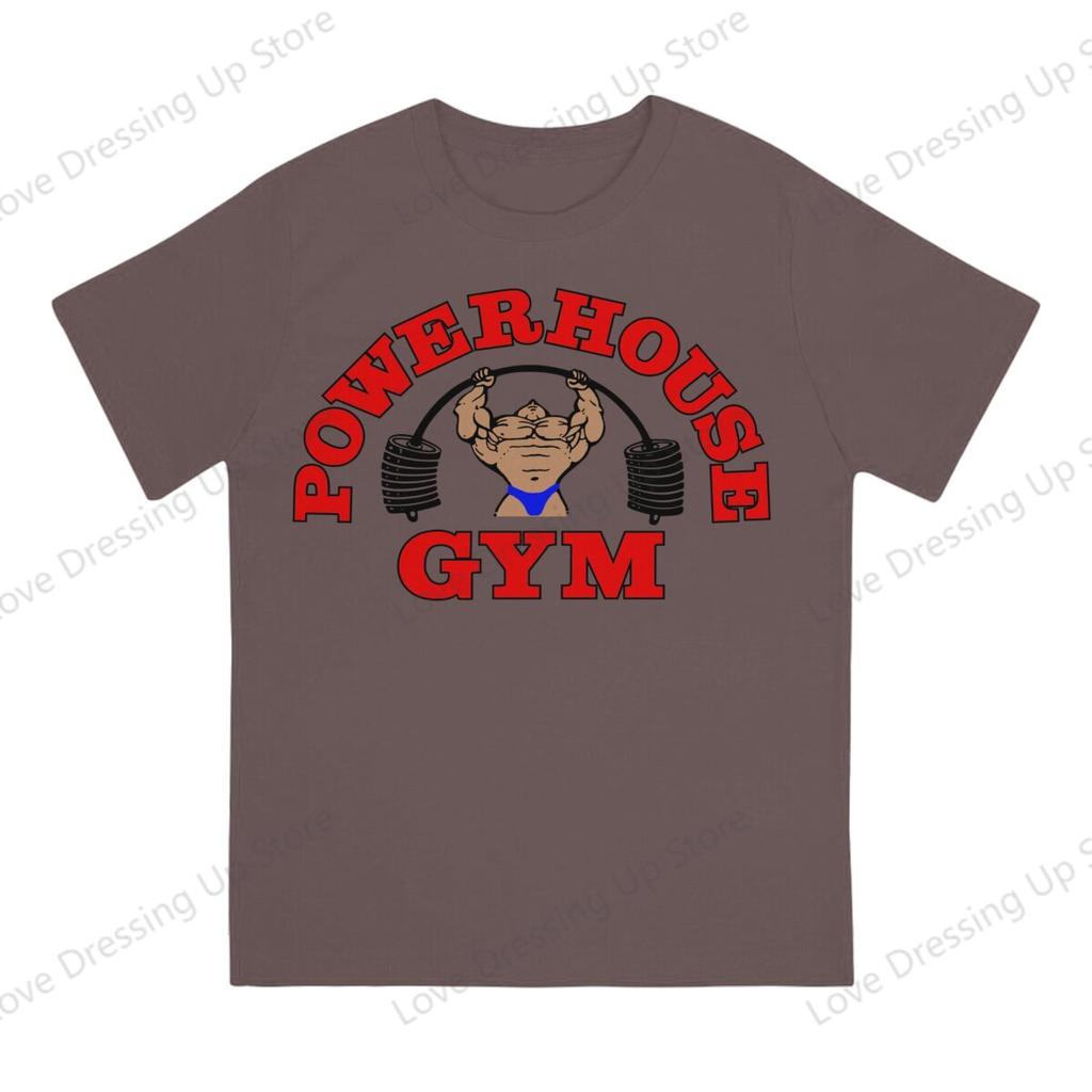 100% Чистый Хлопок Повседневная Унисекс Футболка Powerhouse Gym Футболки с Коротким Рукавом Футболка с Круглым Вырезом Смешные Топы