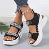 Women Platform Sandals New Summer Versatile Slope Heel Elevated Women Shoes Luxury Outdoor Casual Beach Sandals Zapatos De Mujer