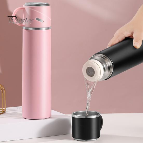 Портативная бутылка для воды из нержавеющей стали, герметичная двухслойная чашка с вакуумной изоляцией, большая емкость, пищевая посуда для напитков, модная автомобильная кружка для воды