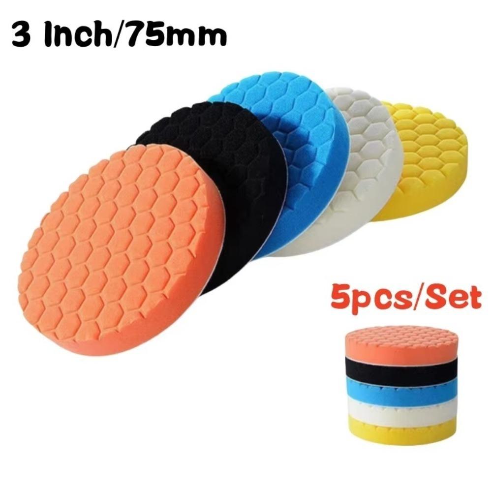 5pcs/Set 3/4/5/6/7 Inch Car Polishing Pad Kit Polisher Waxing Pads for Car Polisher Dril