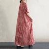 Новое хлопковое винтажное платье в полоску с коротким рукавом больших размеров для женщин, повседневное свободное длинное летнее платье