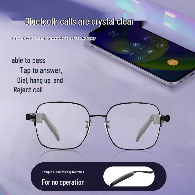 GS11 Bluetooth Smart Glasses with Magnetic Color-Changing Lenses, Punk Metal Double Bridge, Ideal for Outdoor Driving