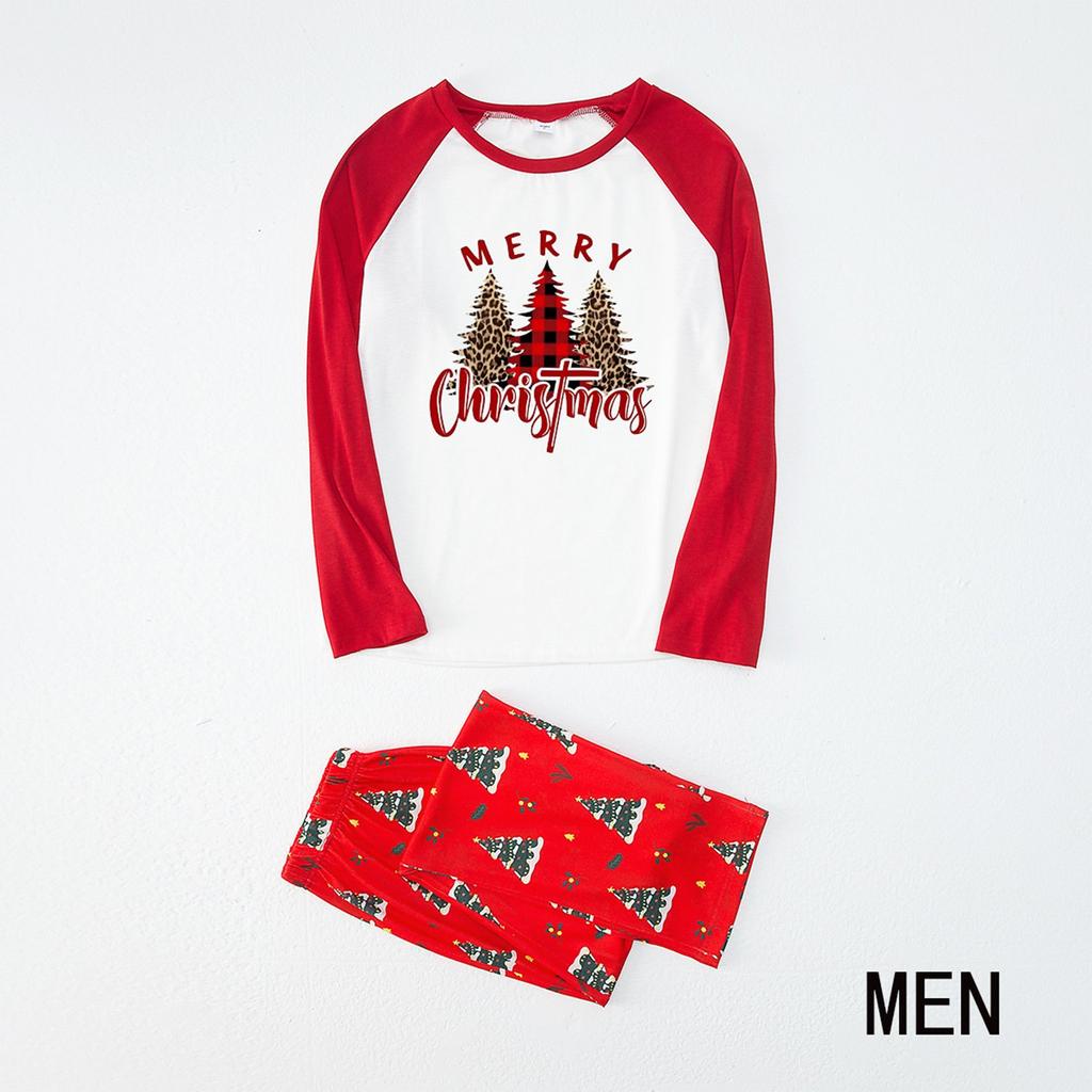 Мужской комплект из топа с длинными рукавами и брюк в клетку с рождественским оленем и принтами для всей семьи