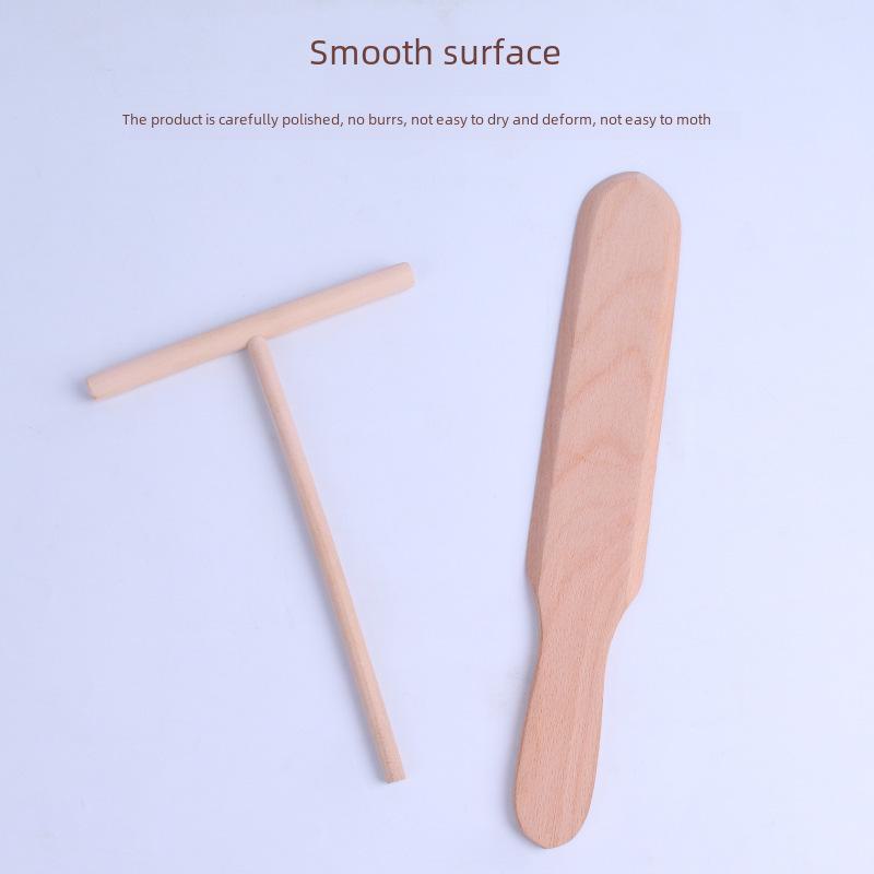 Набор кухонных инструментов для блинов и фруктов: Деревянные грабли и скребок