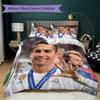 C Ronaldo Pattern Bedding uilt Set uilt Cover Pillowcase Home Decoration Birthday Gift (1 * duvet cover + 2 * pillowcase without core)
