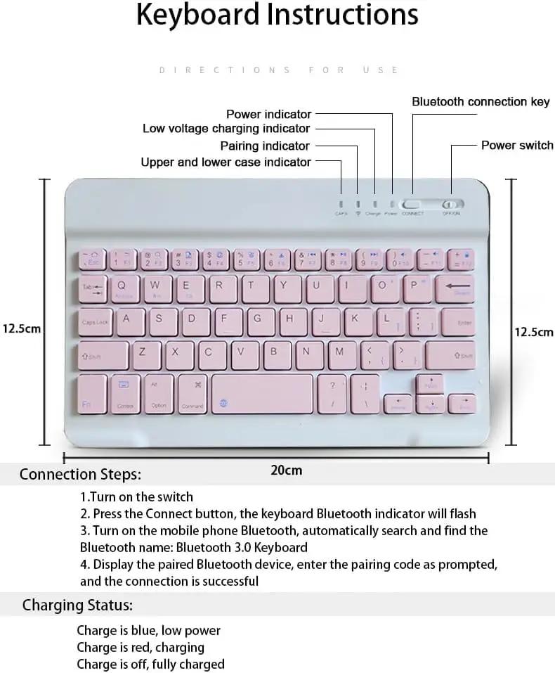 Keyboard Case For iPad mini 7th 6th Generation for iPad mini 7 A17 Pro Mini 6 8.3 inch Magnetically Keyboard Pencil Holder