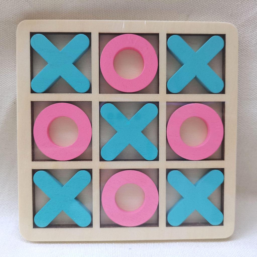 Wooden XO Tic-Tac-Toe Puzzle: Children's Early Education & Thinking Exercise Game for Kindergarten