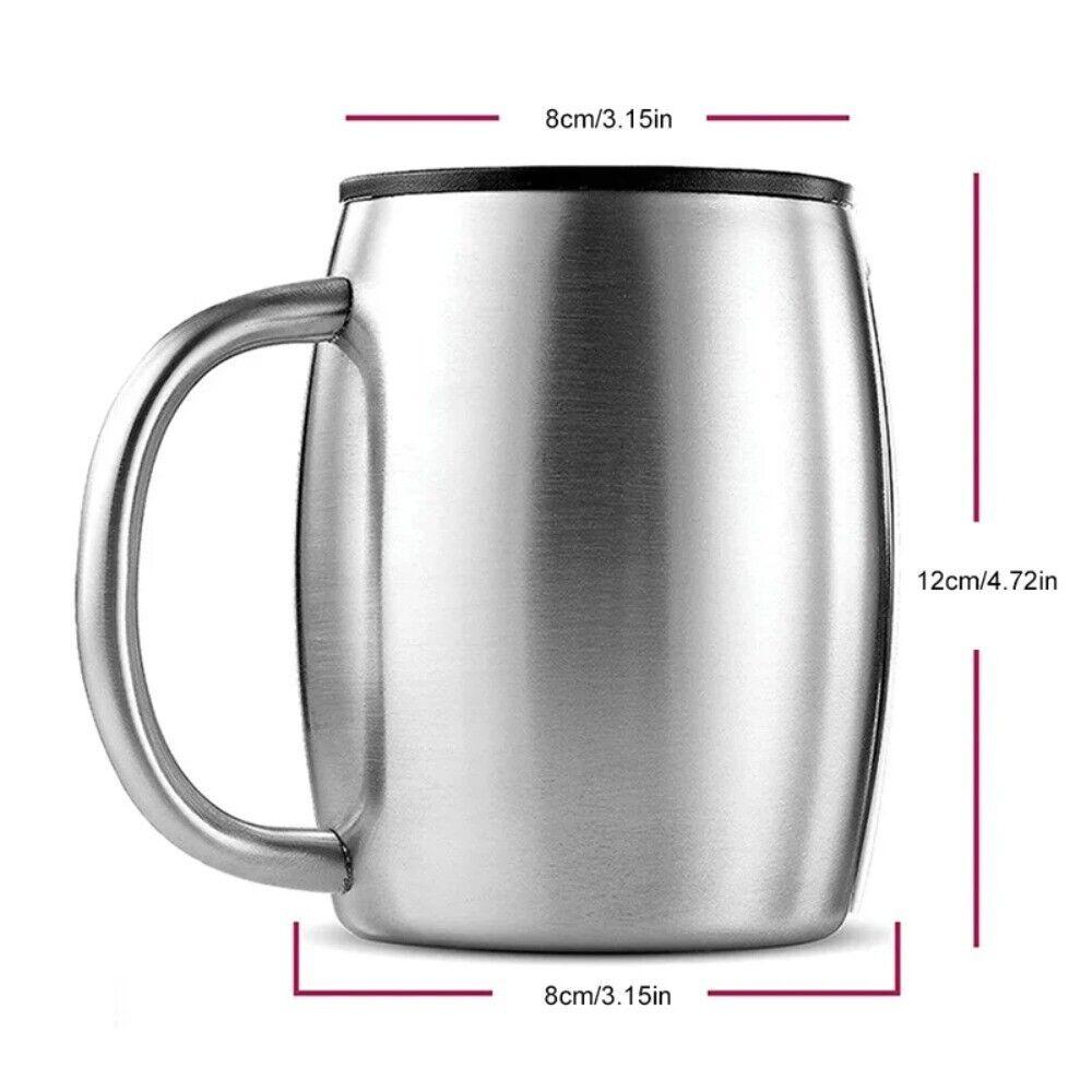 Stainless Steel Beer Mug Double Wall Insulation Thermal Cup Portable Coffee Cup with Handle