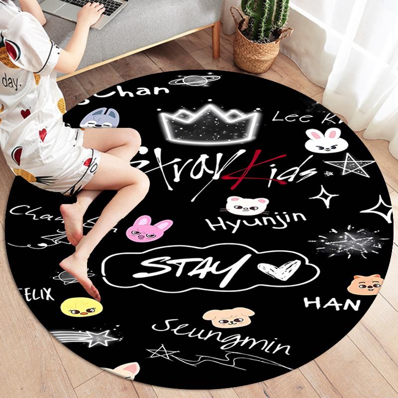SKZ Round Area Rug,Carpet Rug for Living Room Bedroom Sofa Playroom Decor,Non-slip Floor Mat