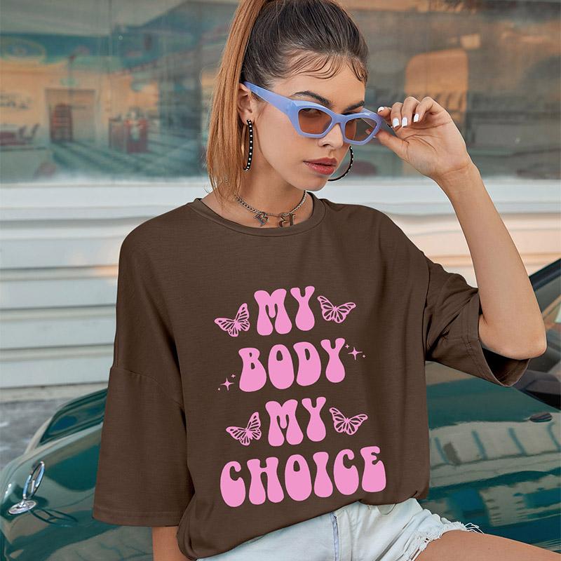 Футболка большого размера My Body My Choice с графическим принтом бабочки, модные летние забавные свободные футболки, женский повседневный эстетический топ