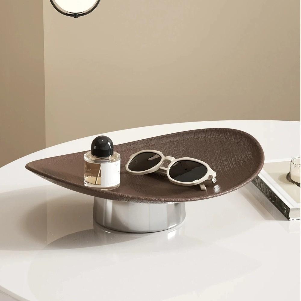 New Light Luxury Style Fruit Plate Multi-purpose Desktop Jewelry Aromatherapy Storage Plate Oval Tray Kitchen