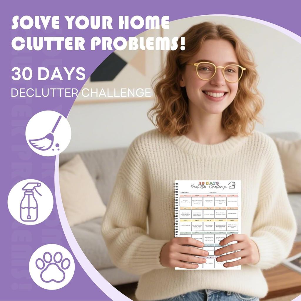 Adhd Planner Daily Cleaning Organizer - 2025 Chore Chart Schedule and Checklist - Adhd Household Needs Organization Weekly Monthly Yearly Home Family