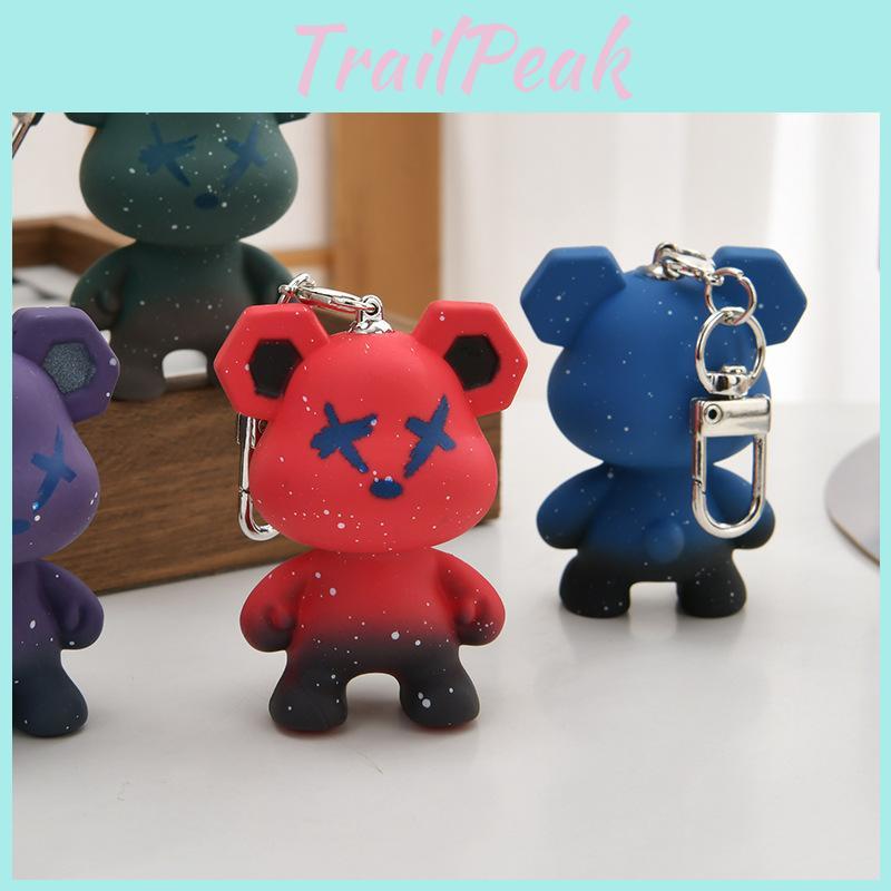Starry Bear Acrylic Chameleon Keychain Color Changing Christmas Festival Gifts