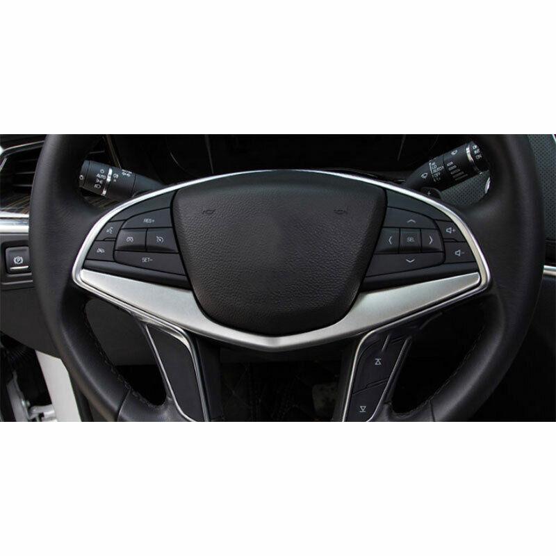 Steering Wheel Strip Cover Trim ABS Matte Silver Fit For Cadillac XT5 2016-