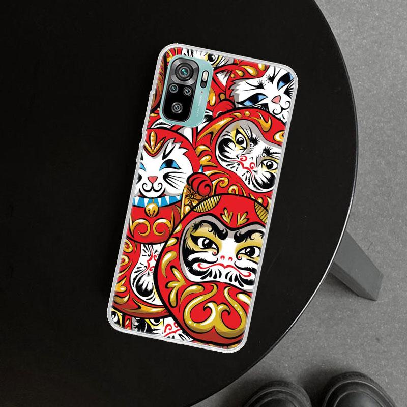 Японский чехол Daruma для Xiaomi Redmi Note 15 14 13 12 11 Pro Plus 14S 12S 11S 11T 11E 10S 10 Индивидуальные Fundas Redm