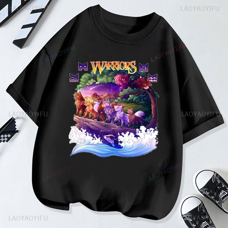Warriors Shirt Creativity Tee Warriors Cats Cheap Polyester Short Sleeve Graphic T Shirts Unisex Unisex Birthdays Gift Clothing